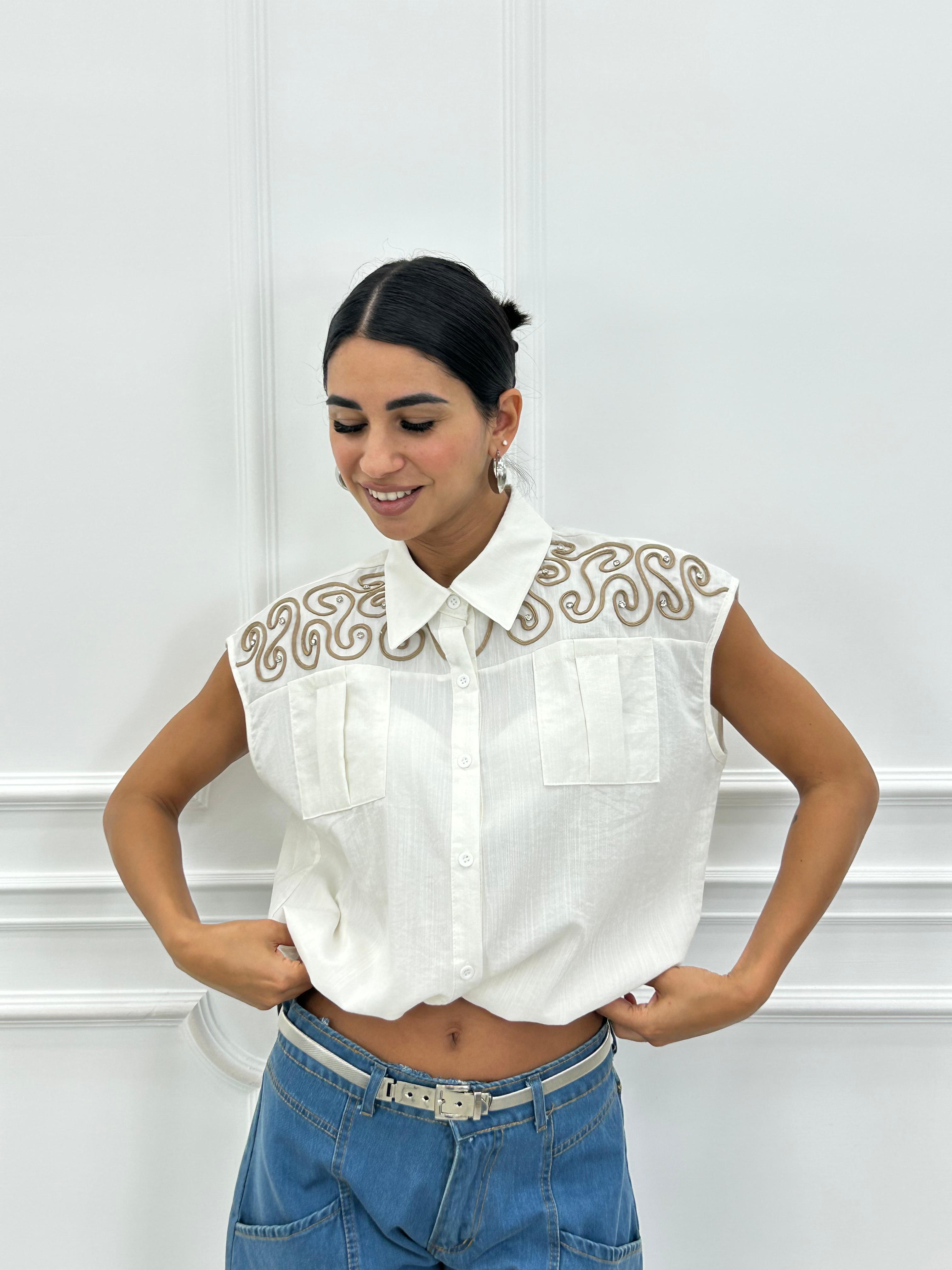 CAMICIA CON RICAMI NEW SS25