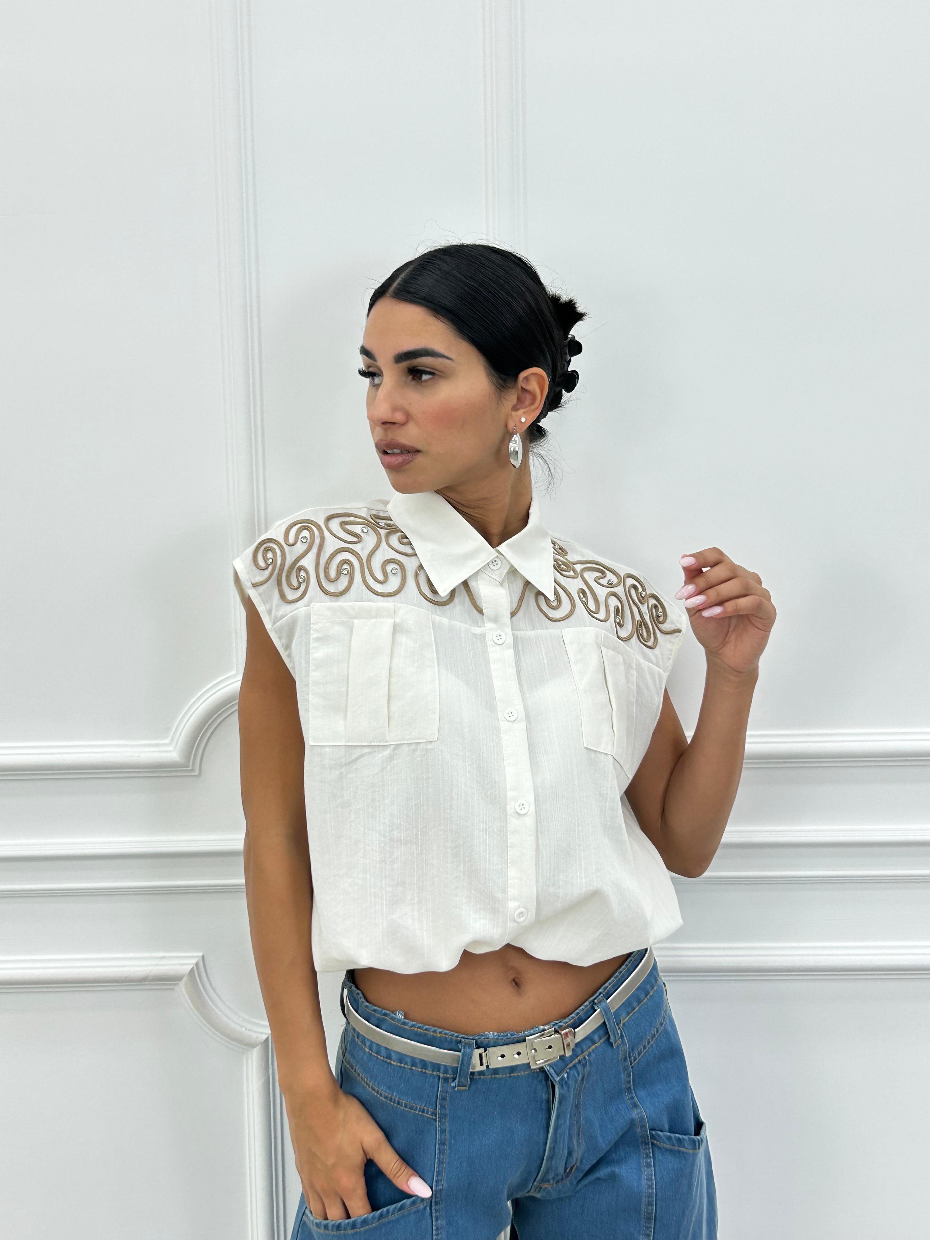 CAMICIA CON RICAMI NEW SS25