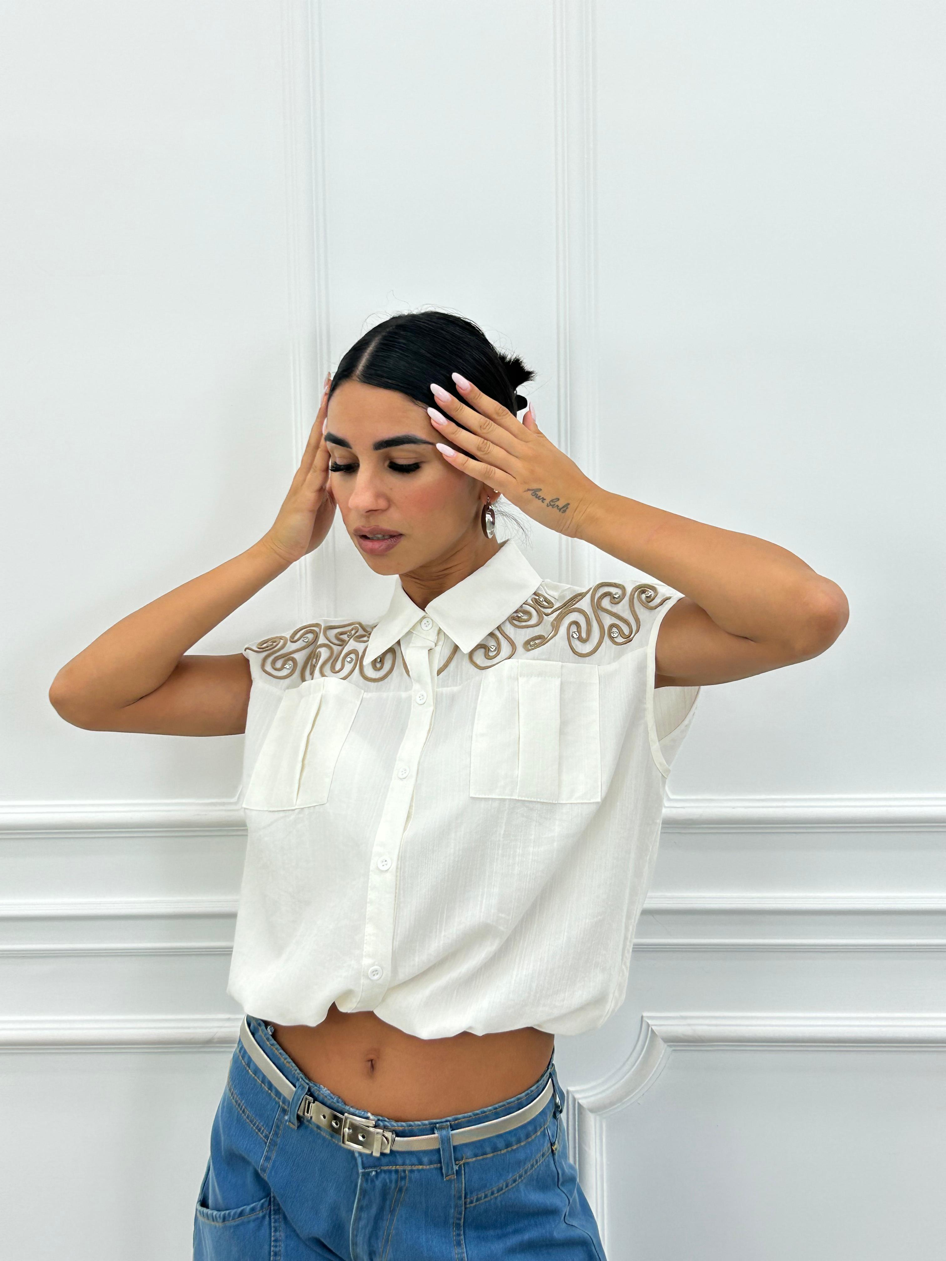 CAMICIA CON RICAMI NEW SS25