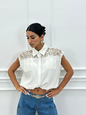 CAMICIA CON RICAMI NEW SS25