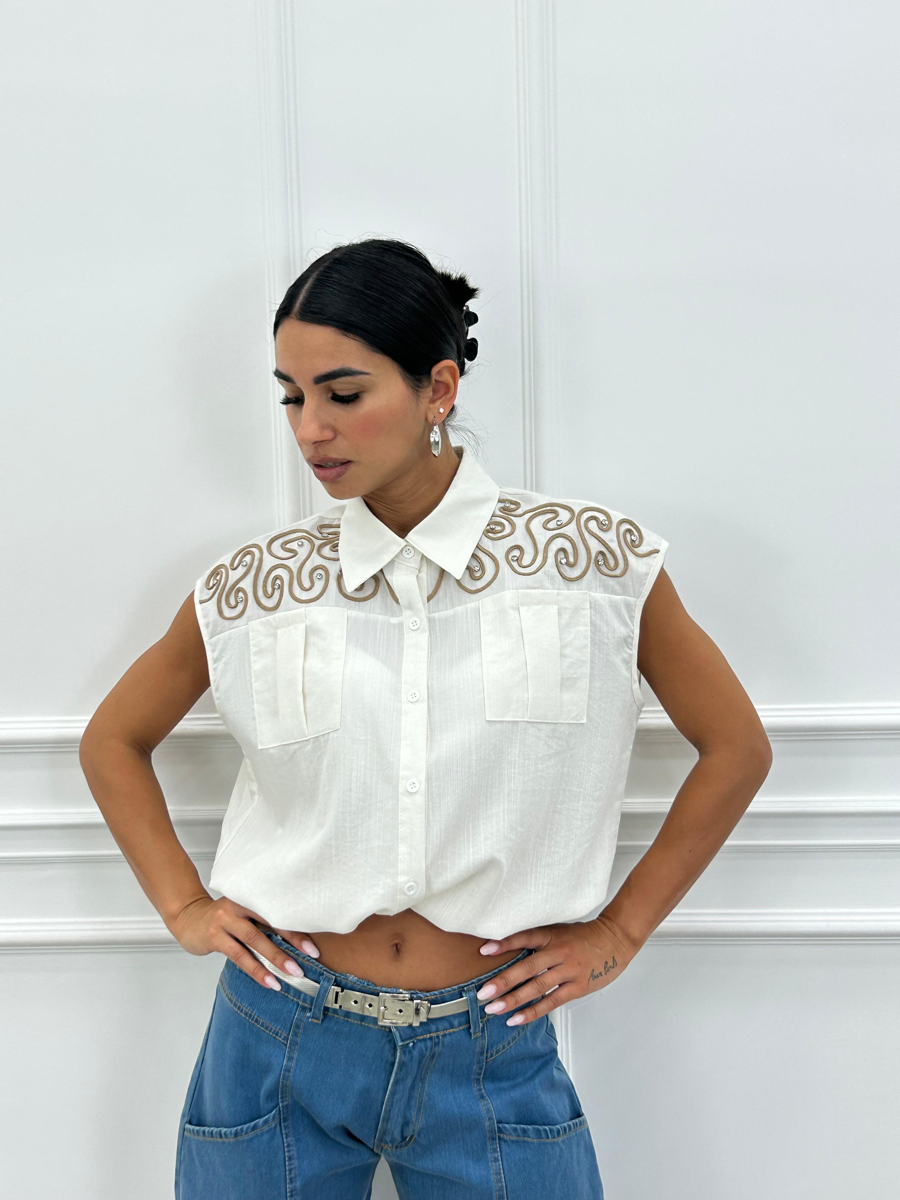 CAMICIA CON RICAMI NEW SS25