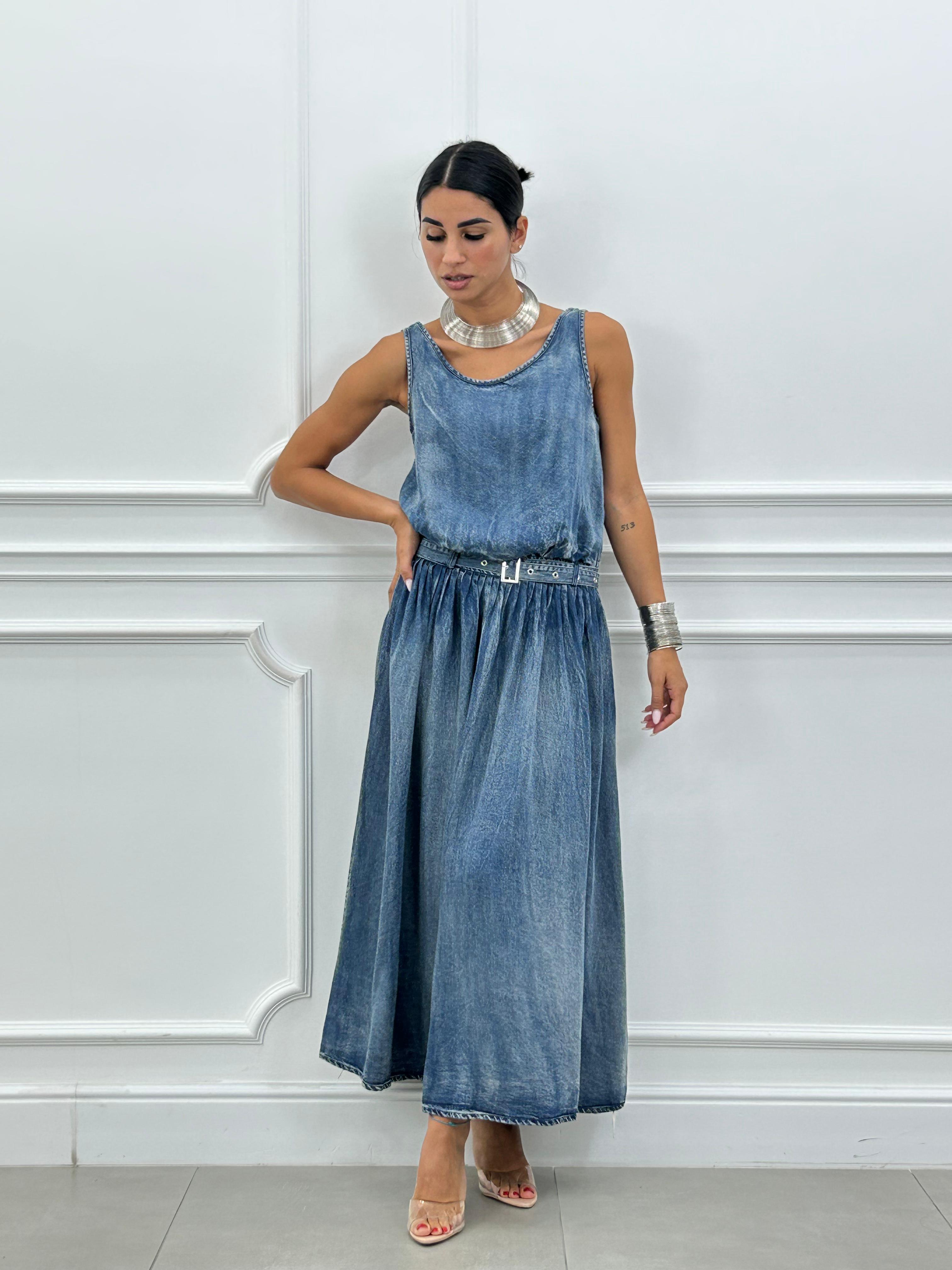 ABITO IN DENIM CON CINTURINO NEW SS25