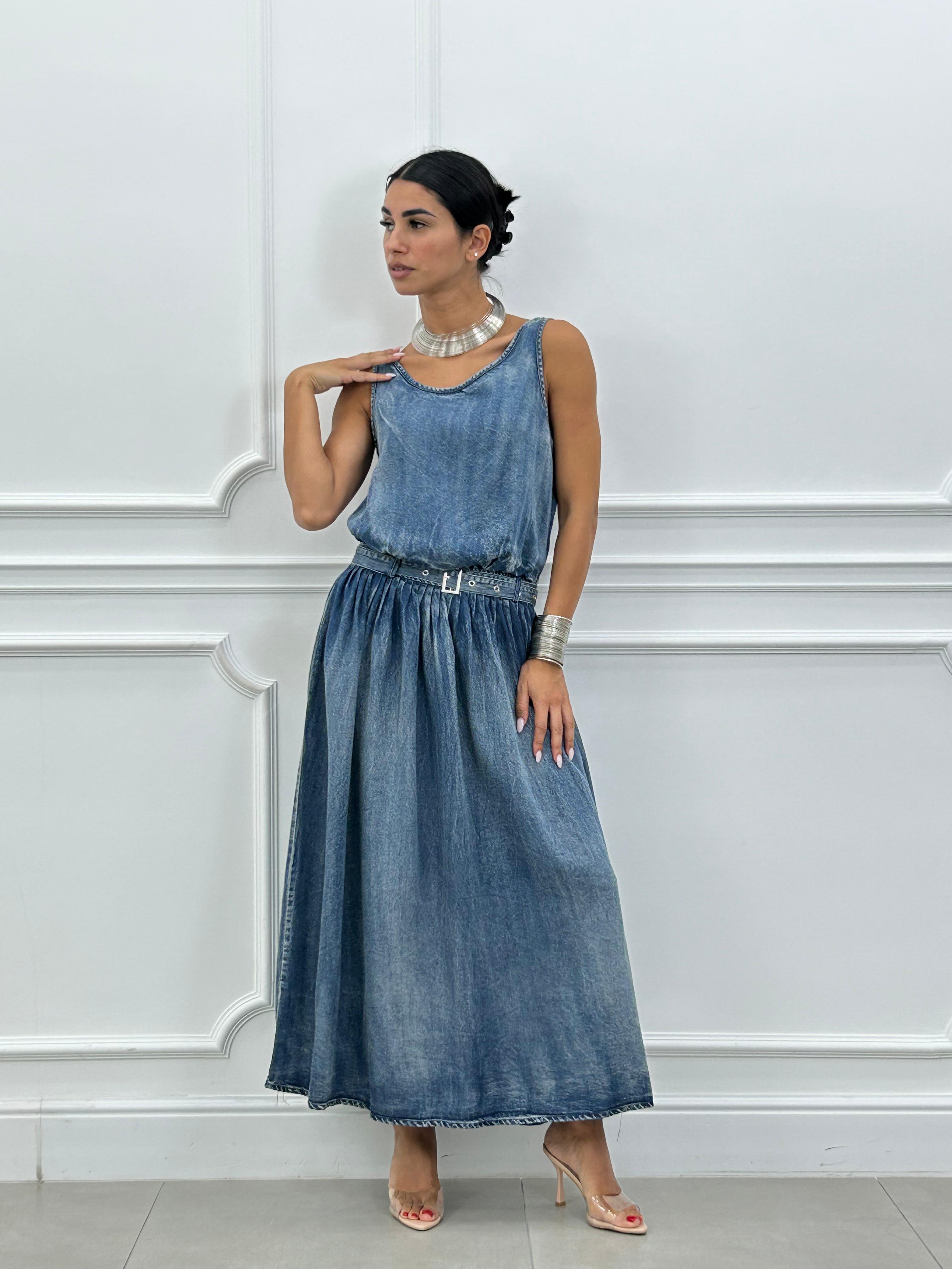 ABITO IN DENIM CON CINTURINO NEW SS25