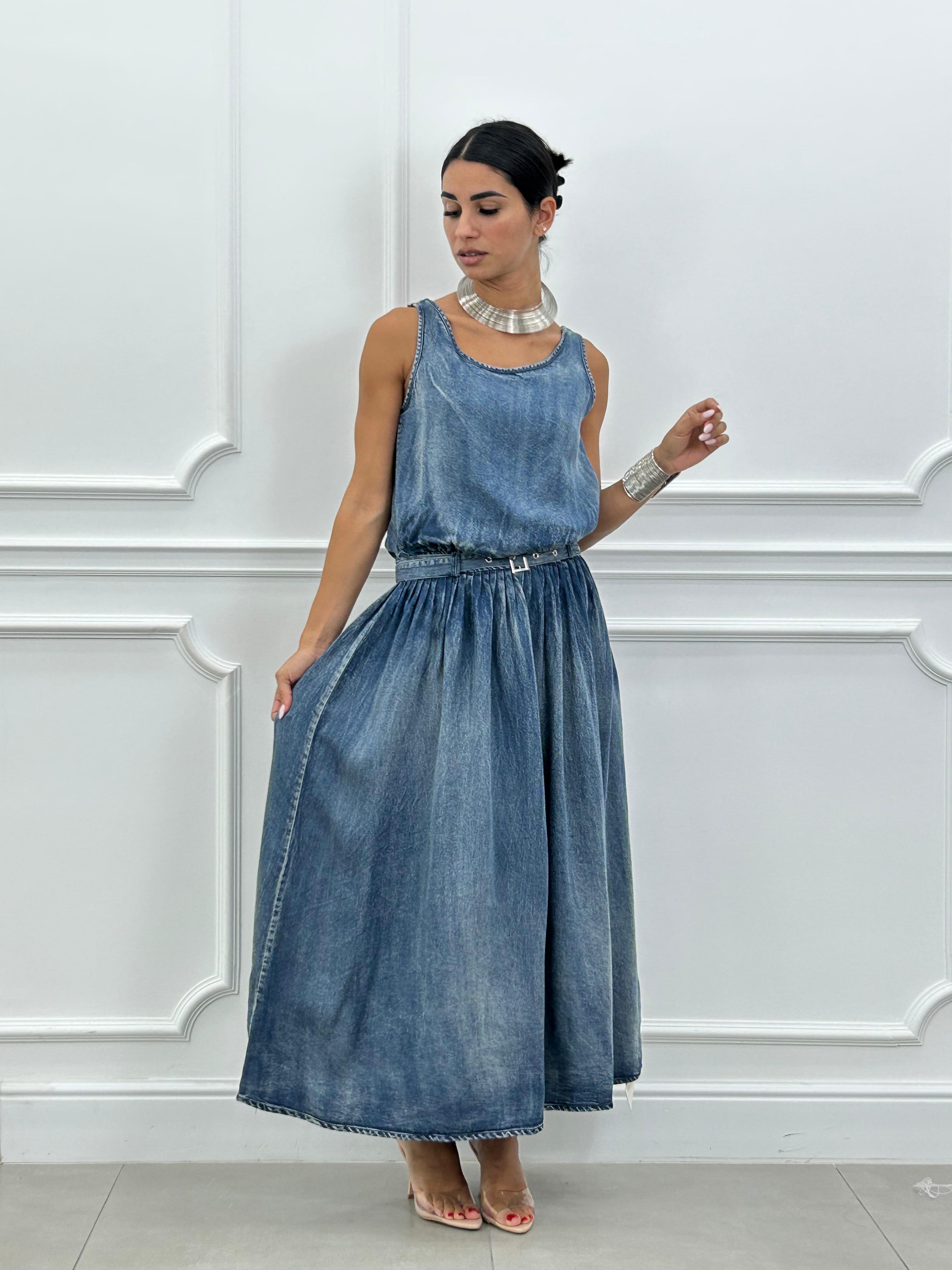 ABITO IN DENIM CON CINTURINO NEW SS25