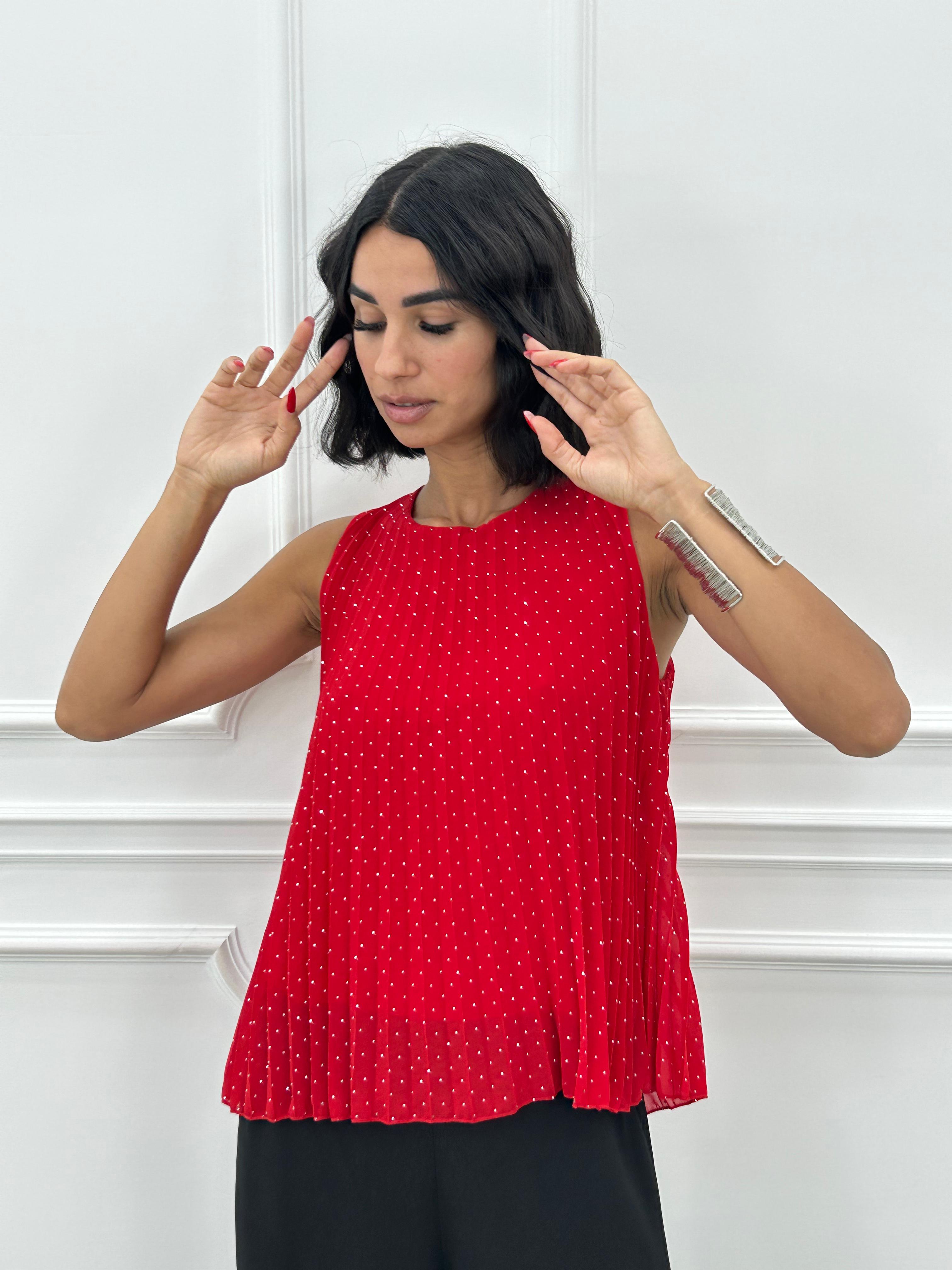 TOP PLISSET E STRASS NEW SS25