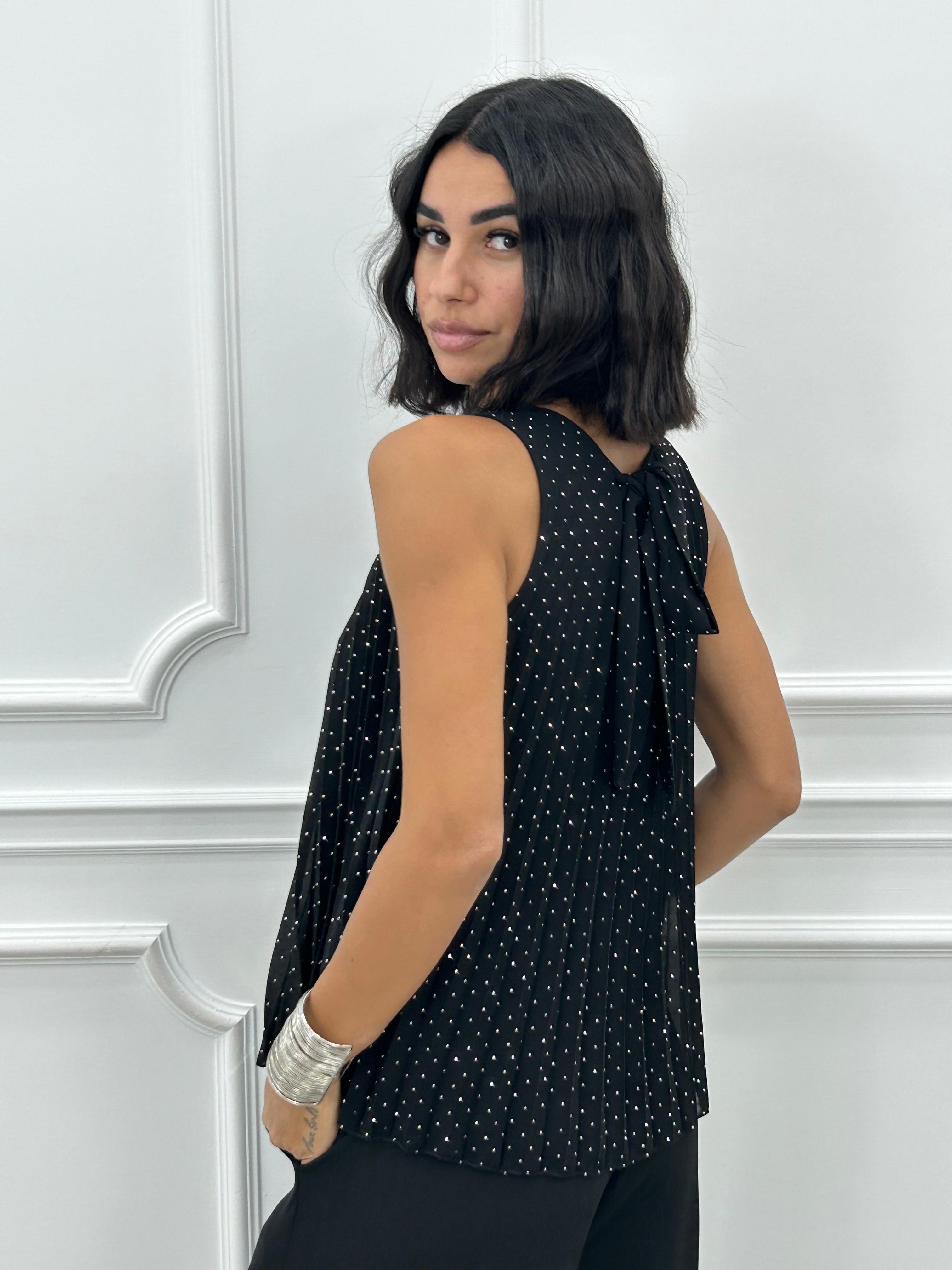 TOP PLISSET E STRASS NEW SS25