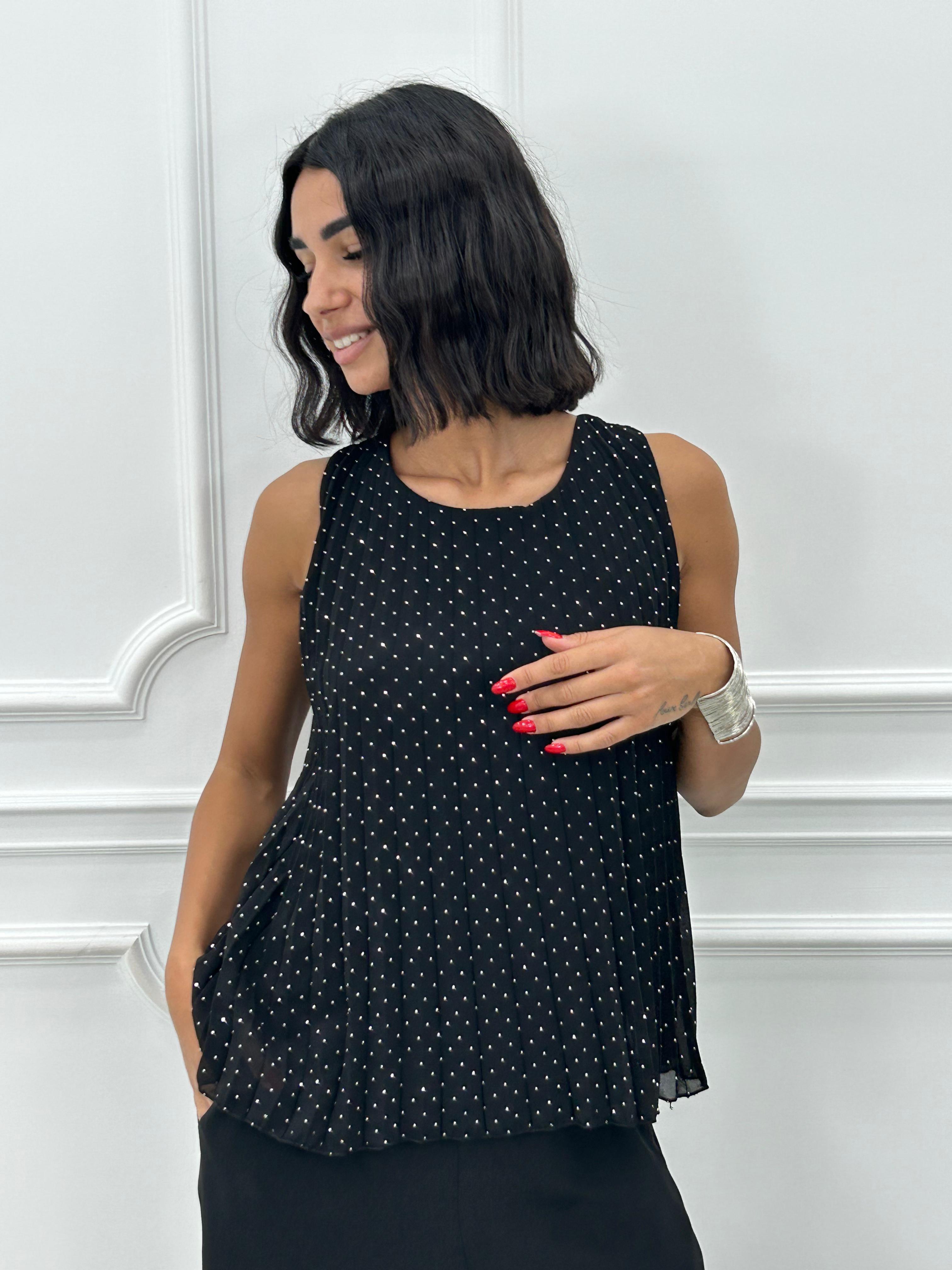 TOP PLISSET E STRASS NEW SS25