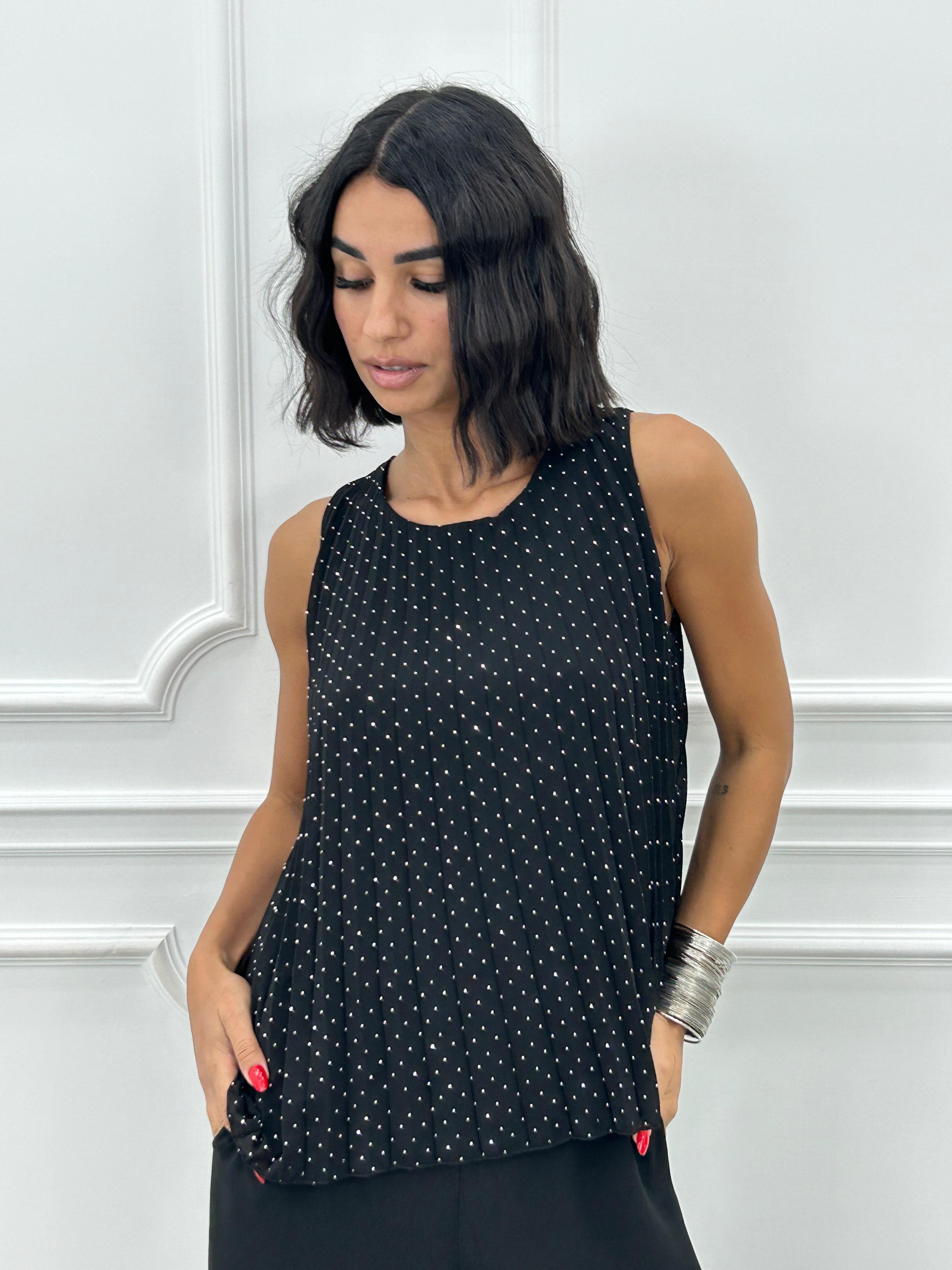 TOP PLISSET E STRASS NEW SS25