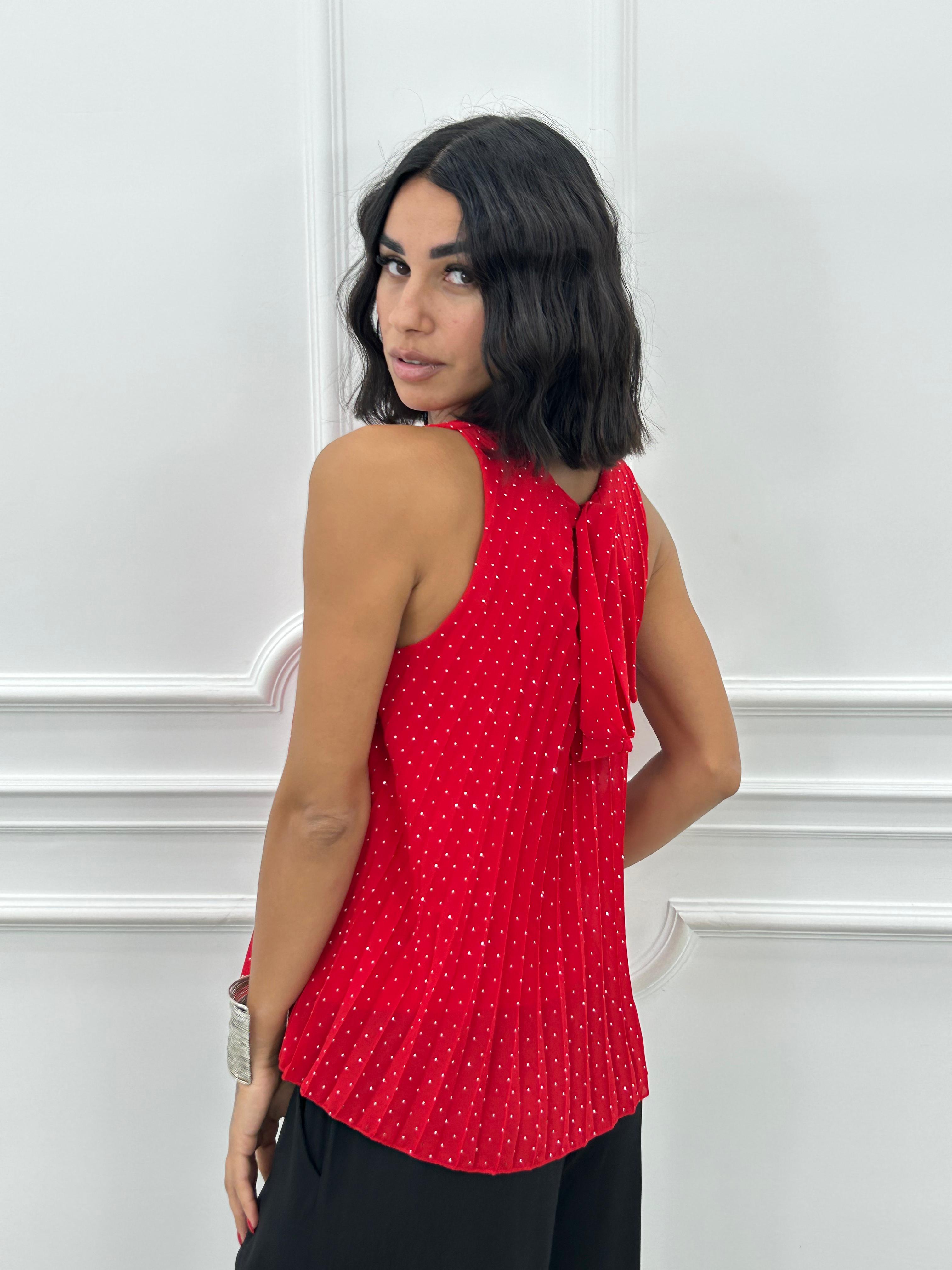 TOP PLISSET E STRASS NEW SS25