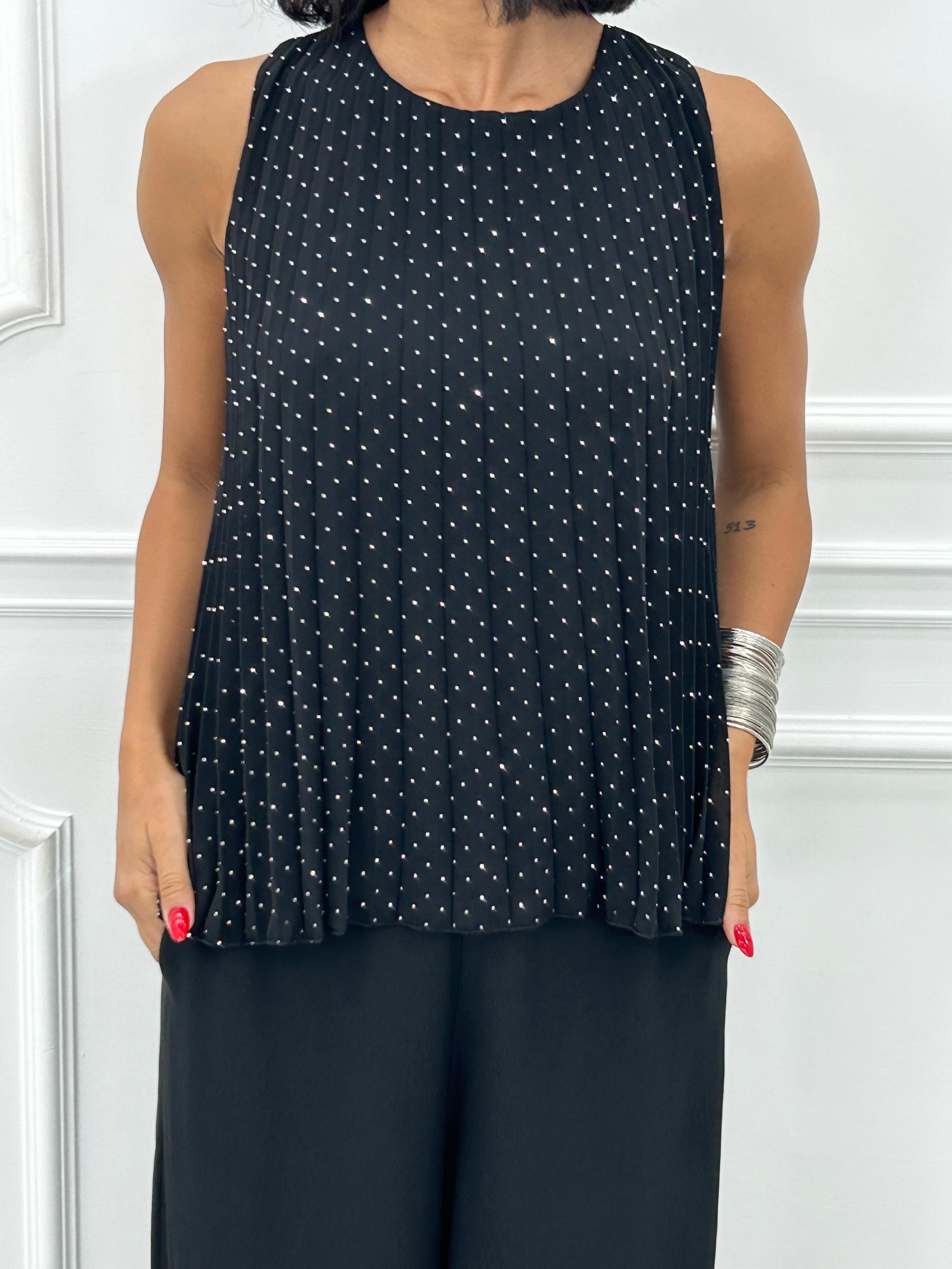 TOP PLISSET E STRASS NEW SS25