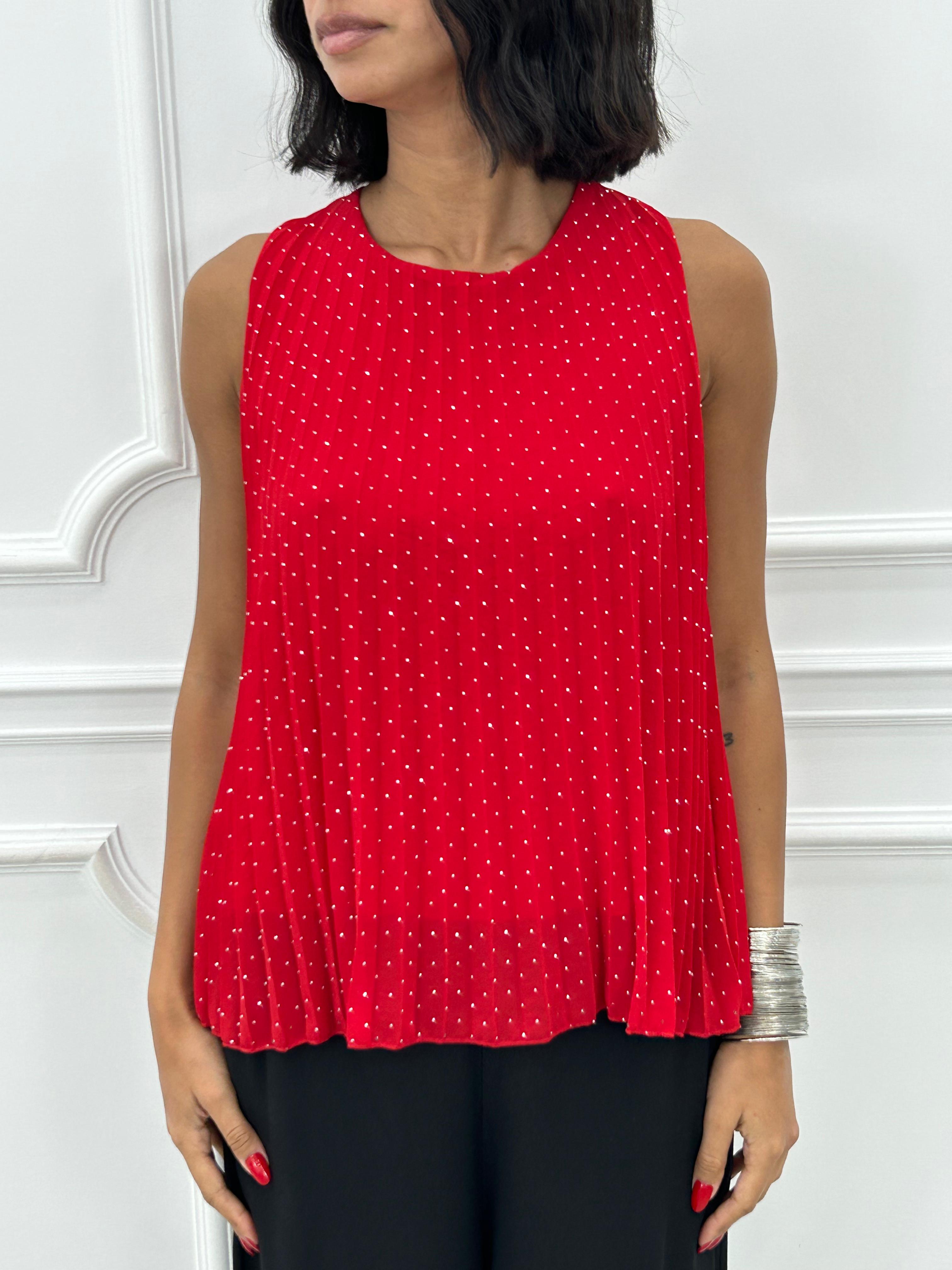 TOP PLISSET E STRASS NEW SS25