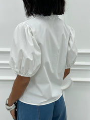 CAMICIA CON RICAMI E MANICA SBUFFO NEW SS25