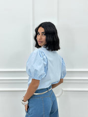 CAMICIA CON RICAMI E MANICA SBUFFO NEW SS25