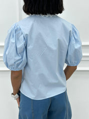 CAMICIA CON RICAMI E MANICA SBUFFO NEW SS25