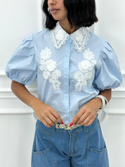 CAMICIA CON RICAMI E MANICA SBUFFO NEW SS25