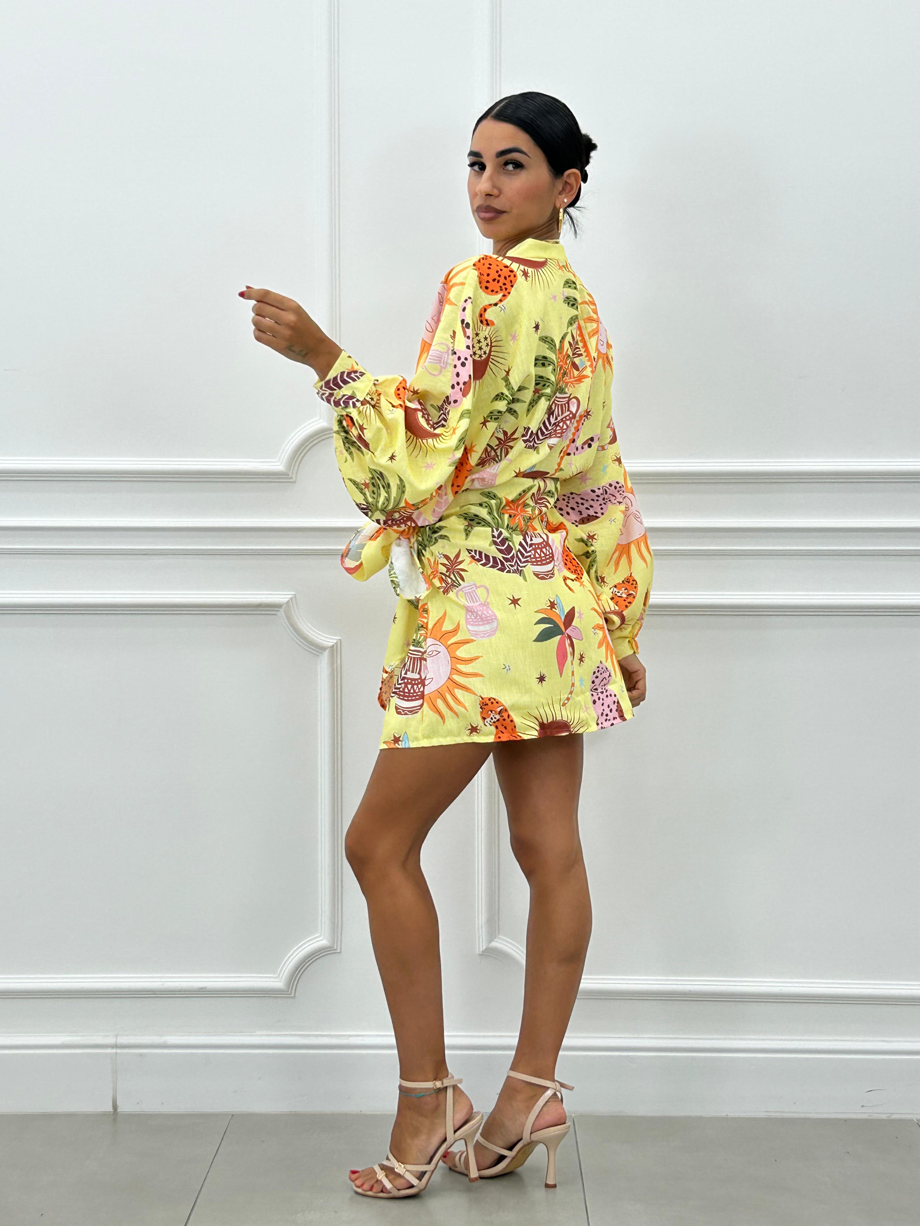 Macu vestaglia kimono donna in cotone - Abita Facile Macu vestaglia kimono donna in cotone - Abita Facile