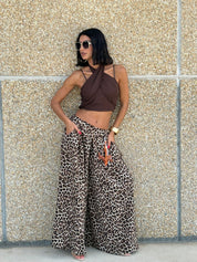PANTAPALAZZO ANIMALIER CON CHARMS NEW SS25