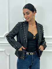 GIUBBINO ECOPELLE CON STRINGHE NEW AI26