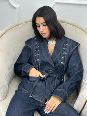 GIUBBINO DENIM CON STRINGHE NEW AI26