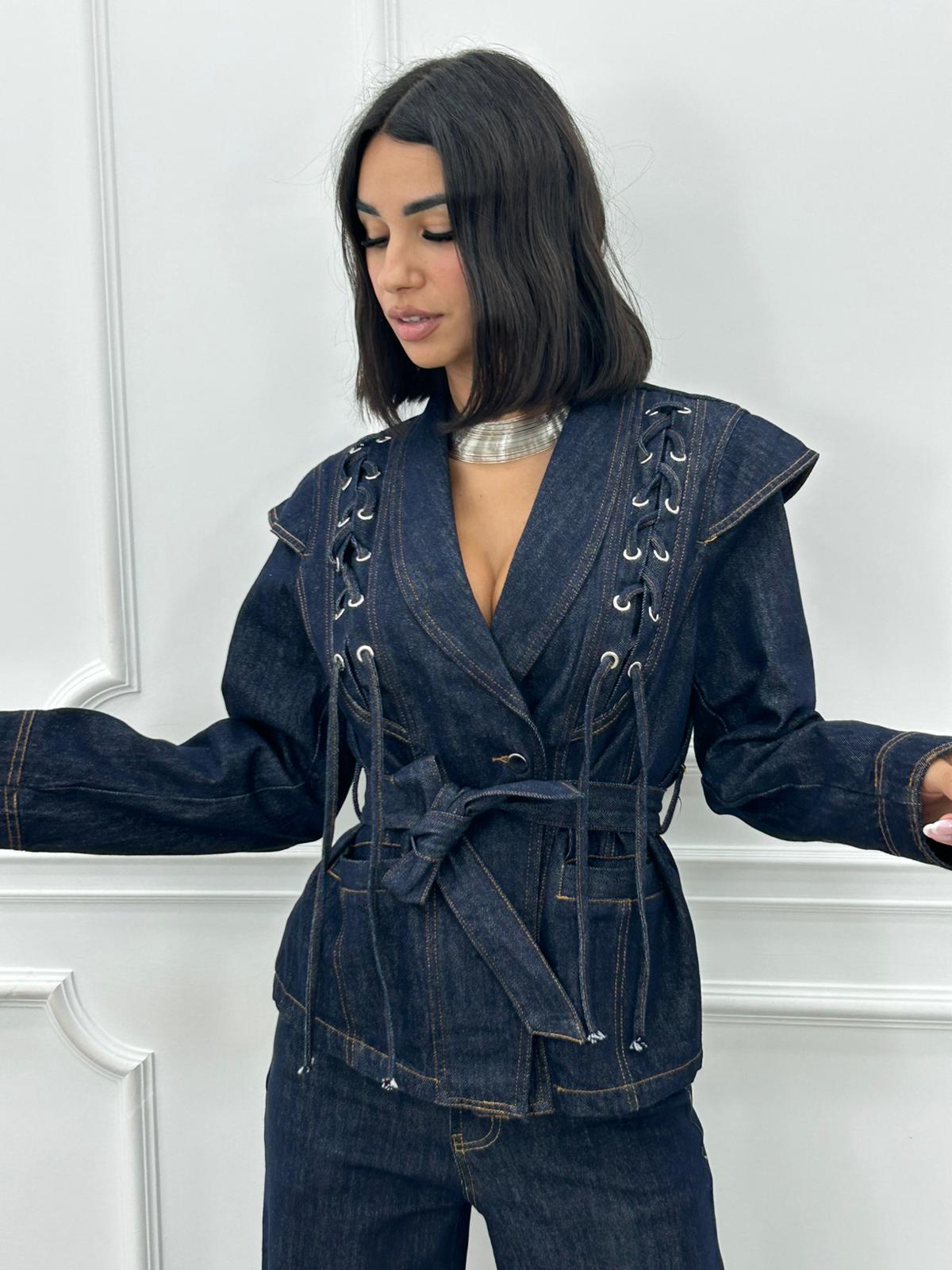 GIUBBINO DENIM CON STRINGHE NEW AI26