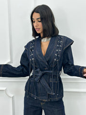GIUBBINO DENIM CON STRINGHE NEW AI26