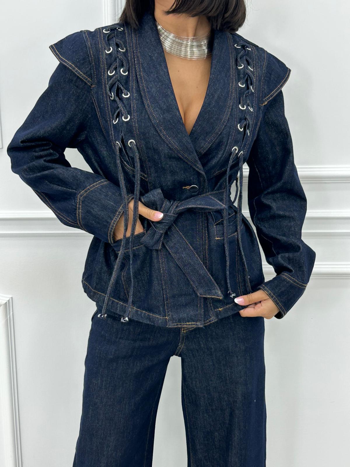 GIUBBINO DENIM CON STRINGHE NEW AI26