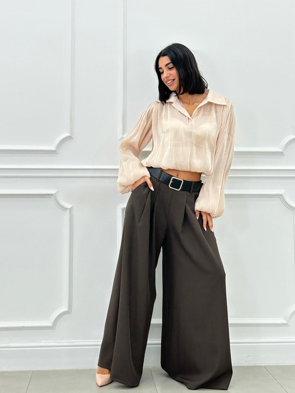 PANTALONE PALAZZO CON CINTURA NEW AI26