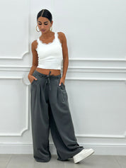 PANTALONE CON PINCES E DOPPIO FIOCCO NEW AI26