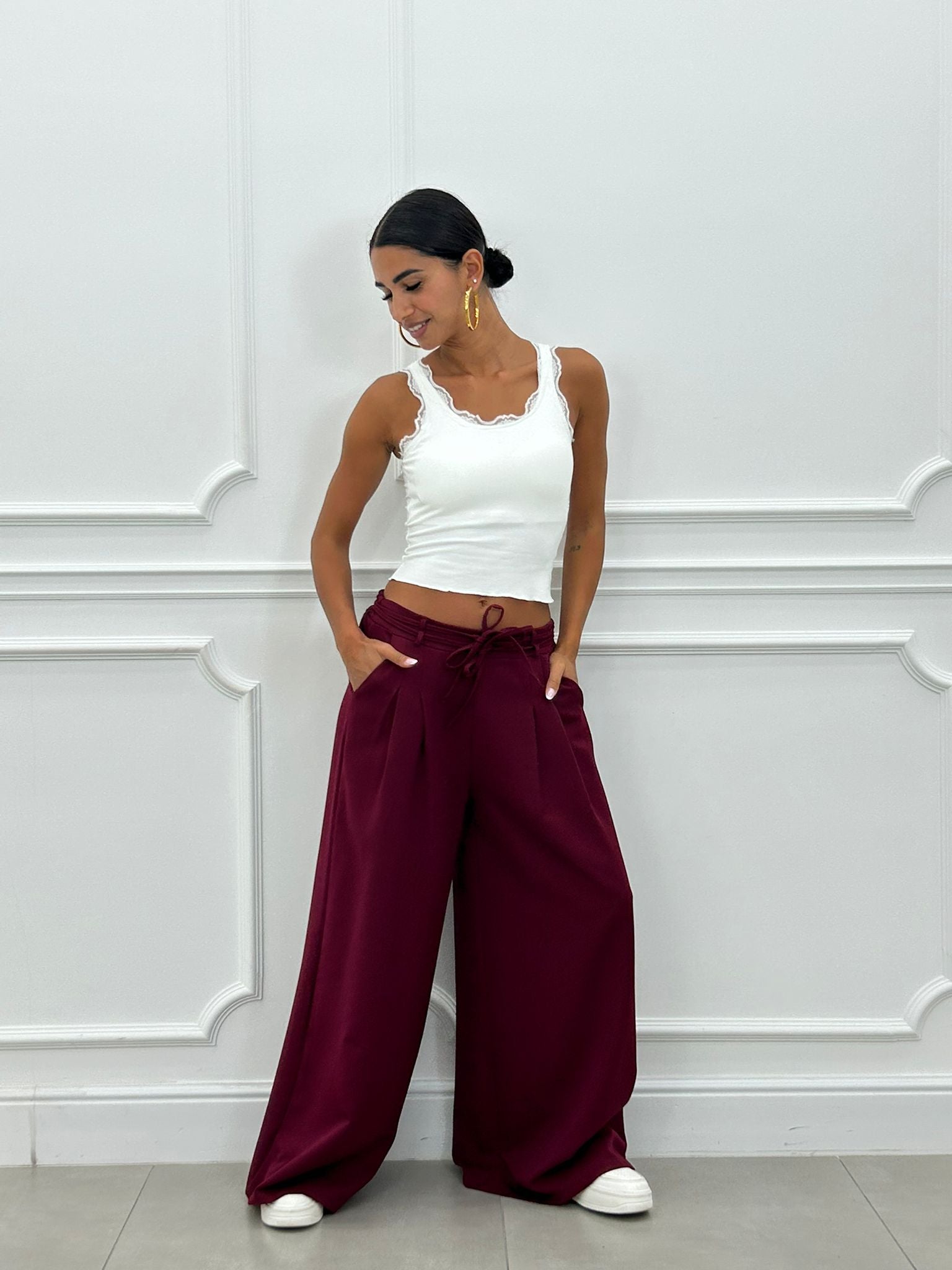PANTALONE CON PINCES E DOPPIO FIOCCO NEW AI26