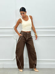 JEANS BALLOON BROWN NEW AI26