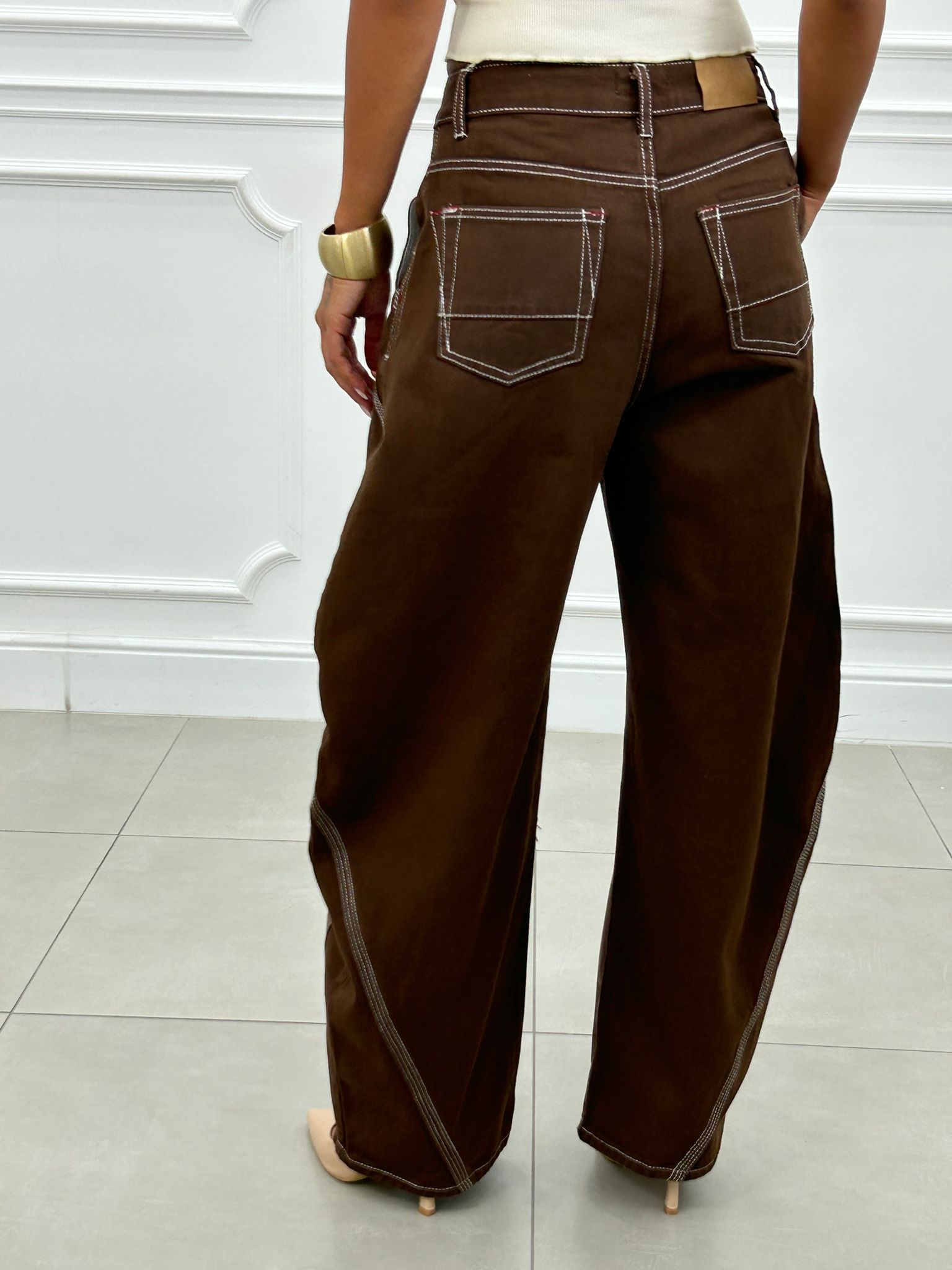 JEANS BALLOON BROWN NEW AI26