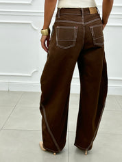 JEANS BALLOON BROWN NEW AI26