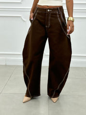 JEANS BALLOON BROWN NEW AI26