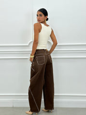 JEANS BALLOON BROWN NEW AI26