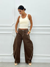 JEANS BALLOON BROWN NEW AI26
