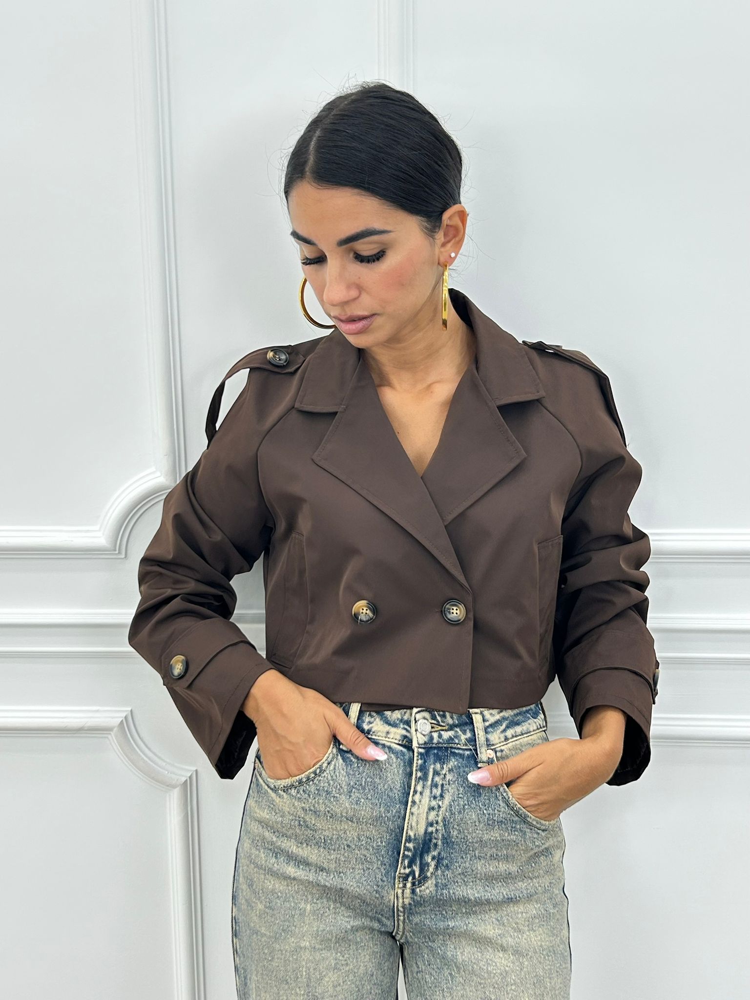 TRENCH CORTO DOPPIO PETTO AI26