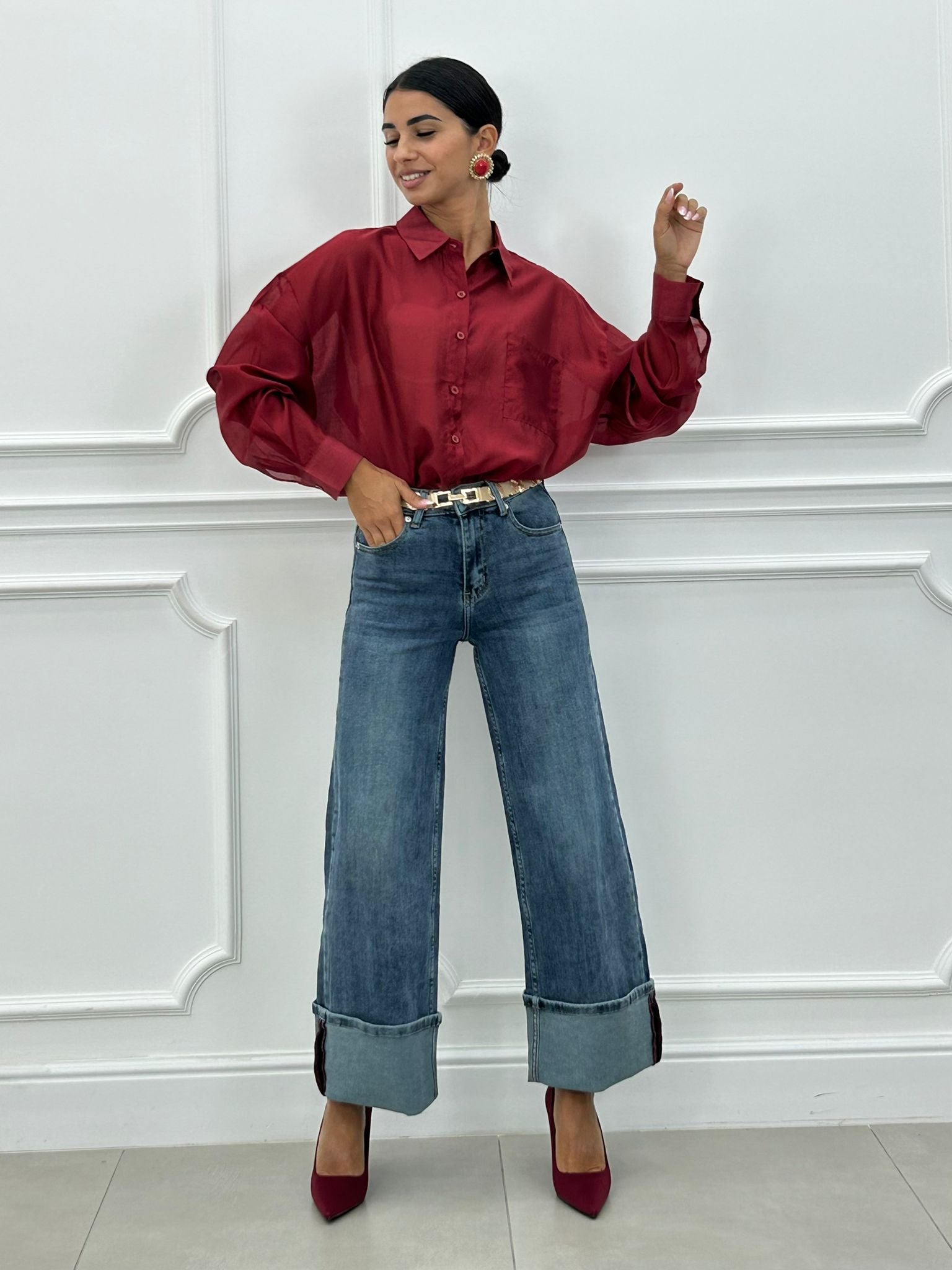 JEANS BAGGY CON RISVOLTO AI26