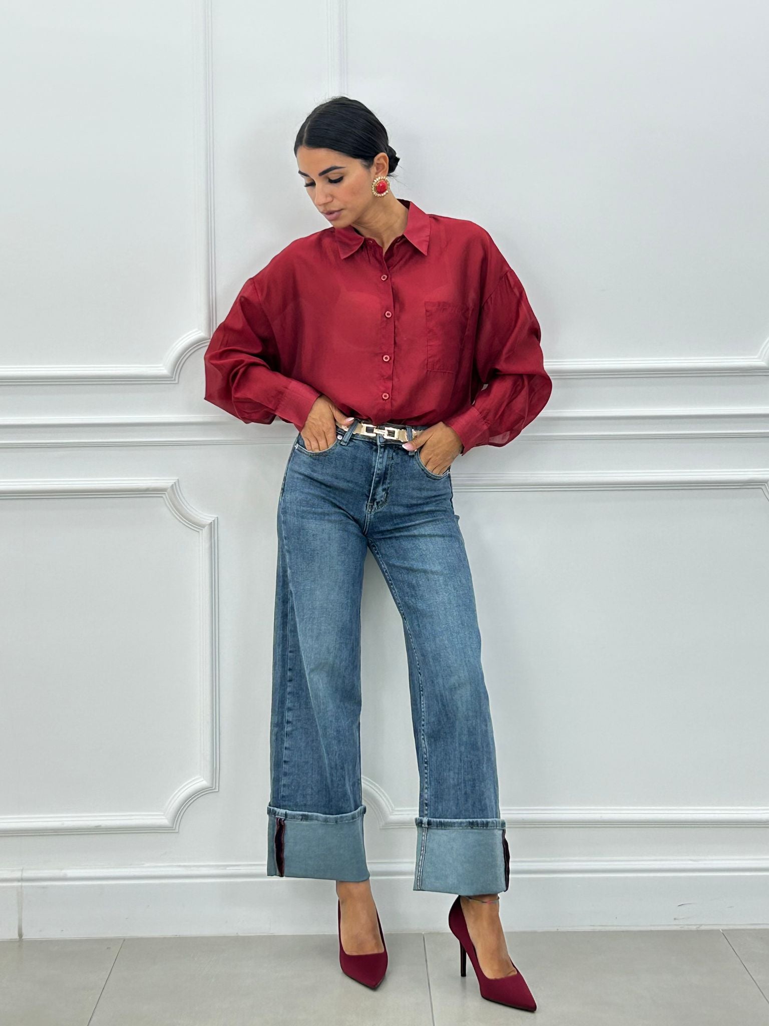 JEANS BAGGY CON RISVOLTO AI26