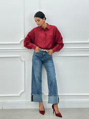 JEANS BAGGY CON RISVOLTO AI26
