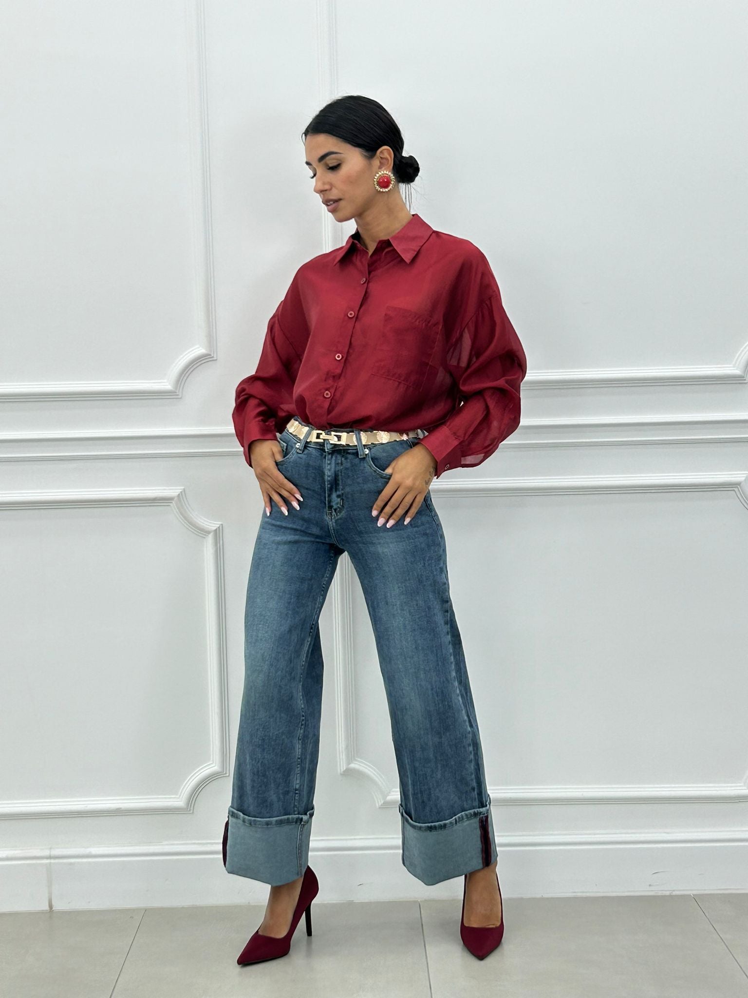 JEANS BAGGY CON RISVOLTO AI26