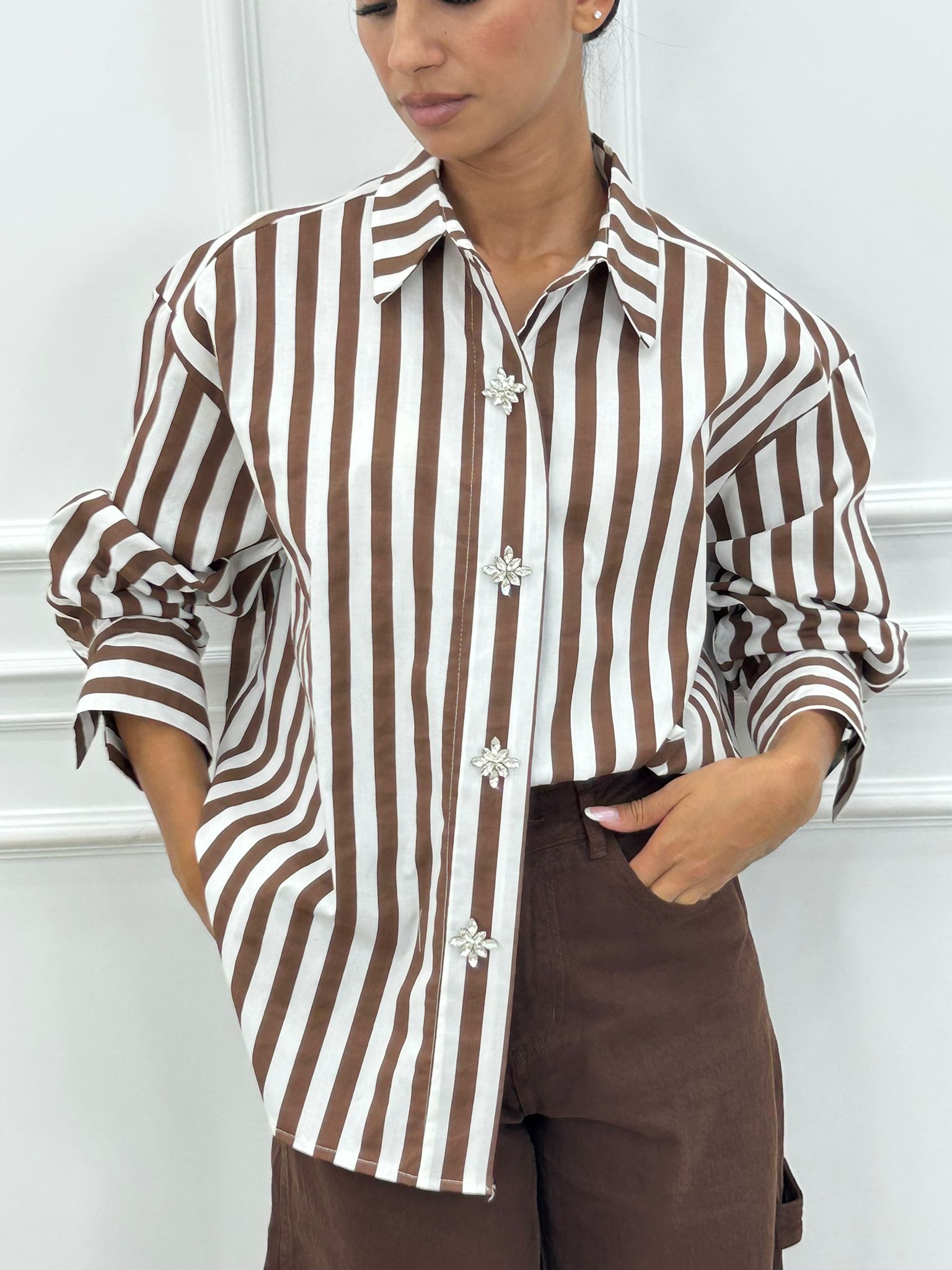 CAMICIA OVERSIZE A RIGHE AI26