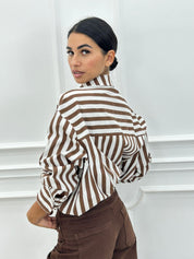 CAMICIA OVERSIZE A RIGHE AI26