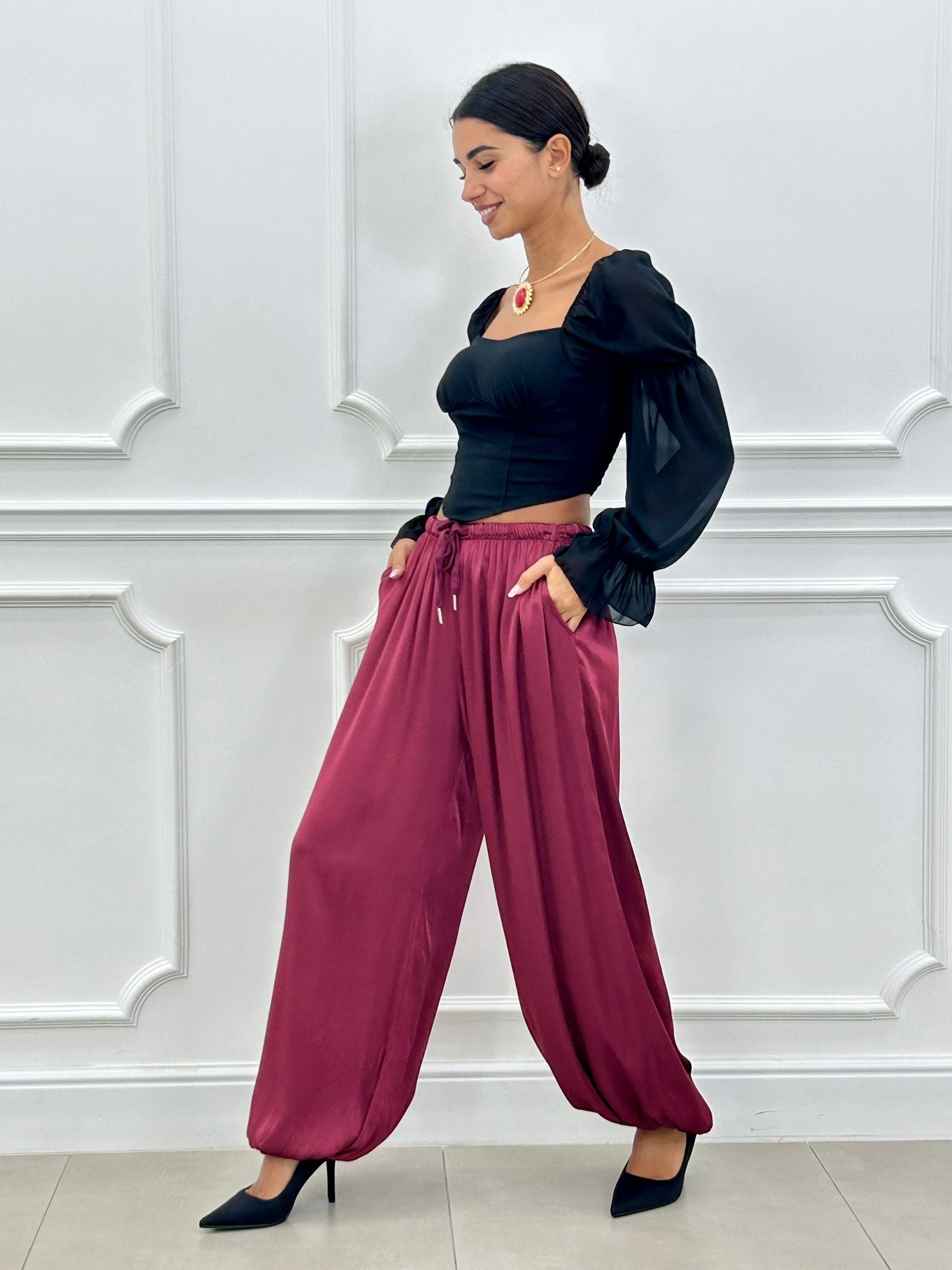 PANTALONI SATINATI AI26
