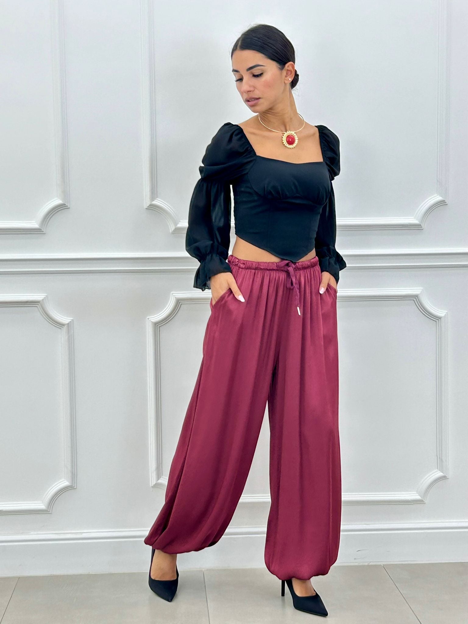 PANTALONI SATINATI AI26