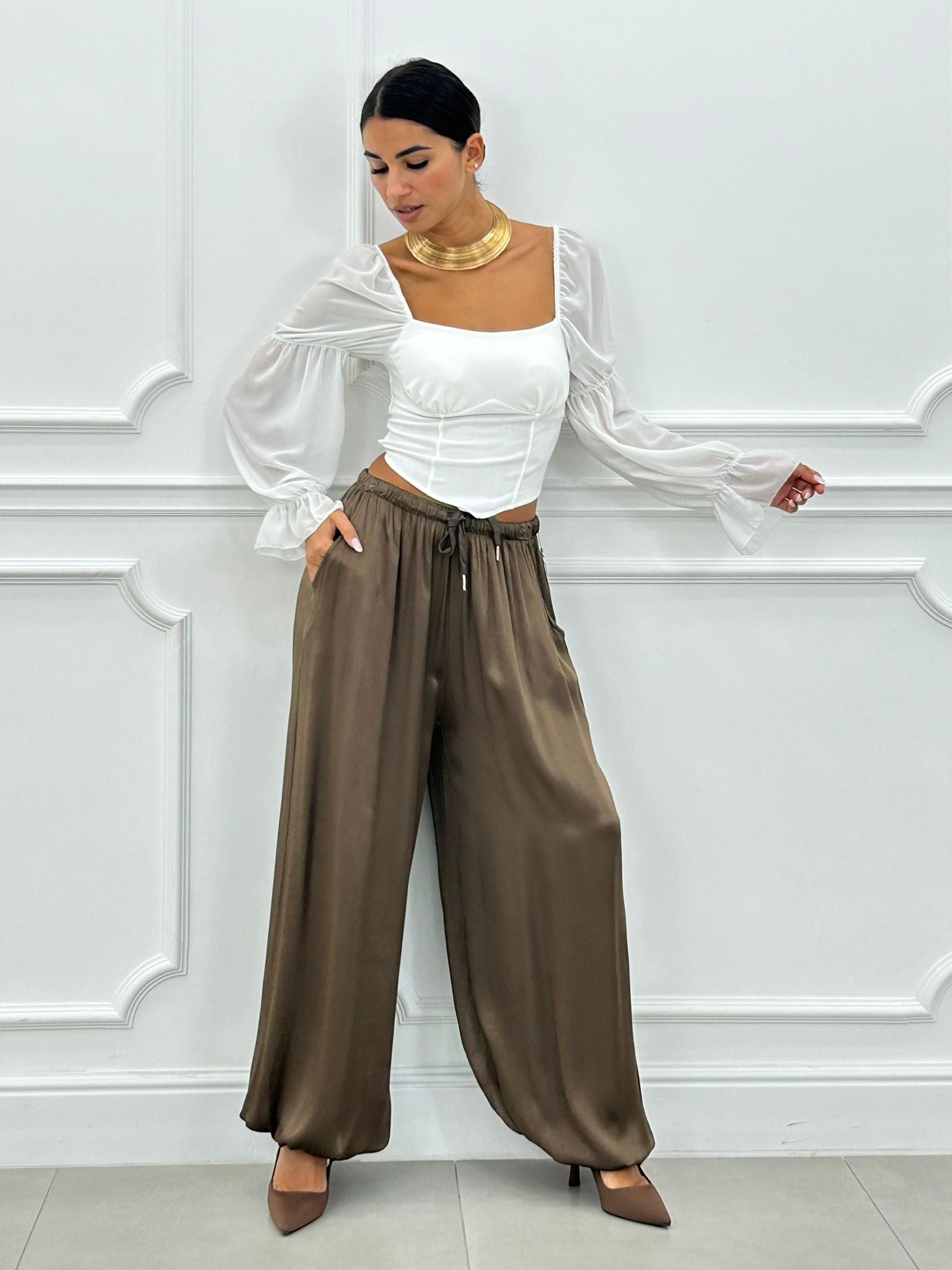PANTALONI SATINATI AI26