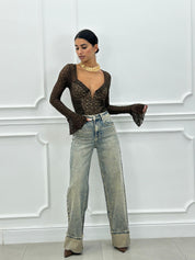JEANS BAGGY SABBIATO CON RISVOLTO AI26