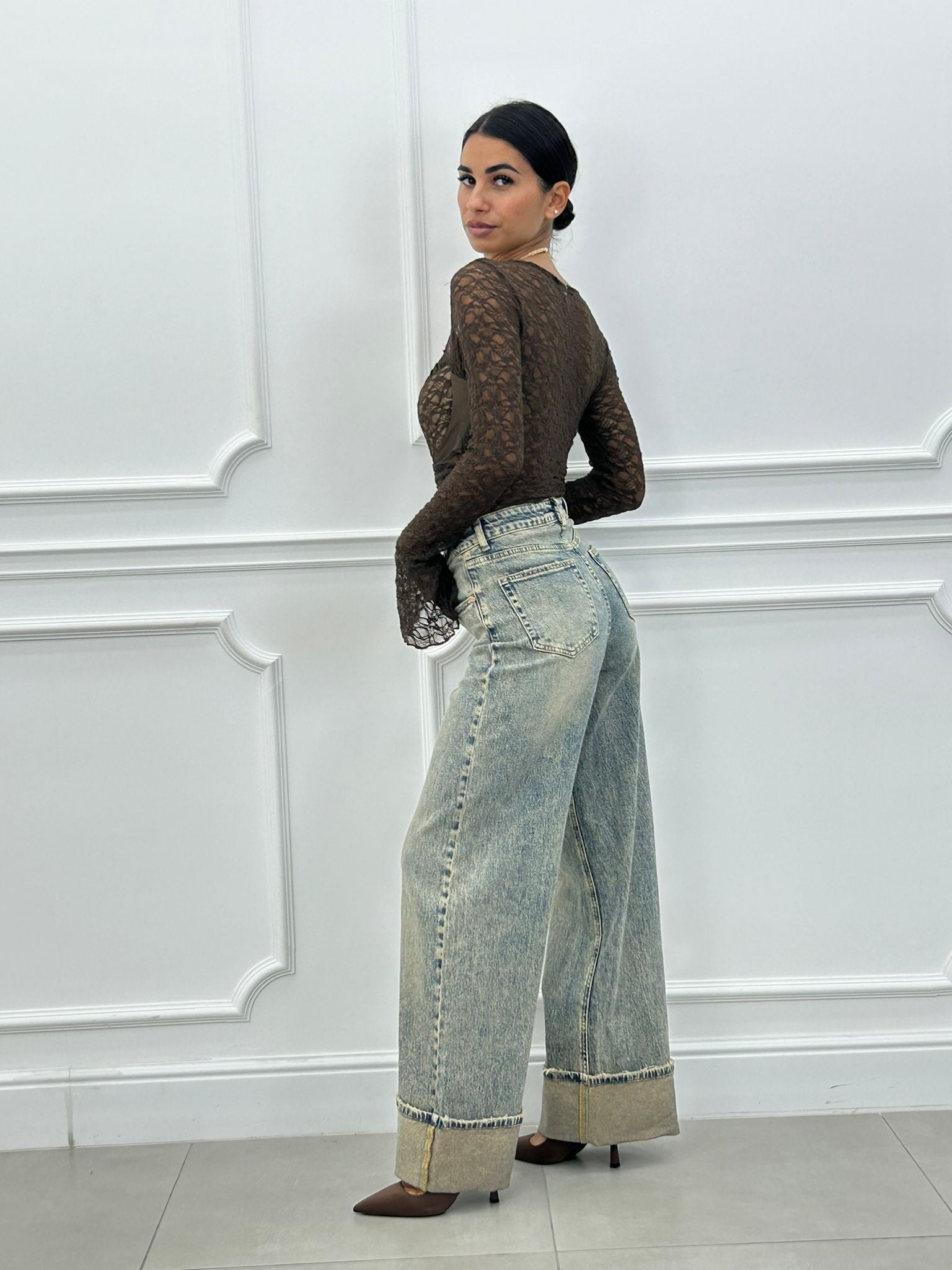 JEANS BAGGY SABBIATO CON RISVOLTO AI26
