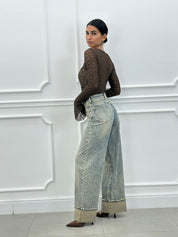JEANS BAGGY SABBIATO CON RISVOLTO AI26