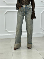 JEANS BAGGY SABBIATO CON RISVOLTO AI26