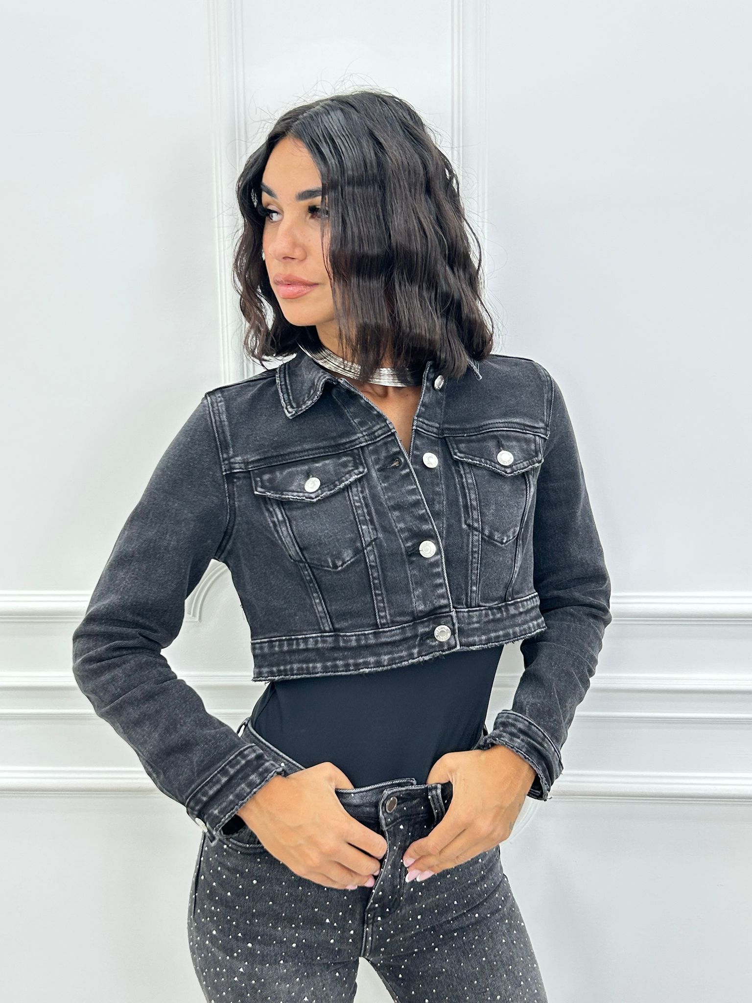 JACKET CROP DENIM AI26
